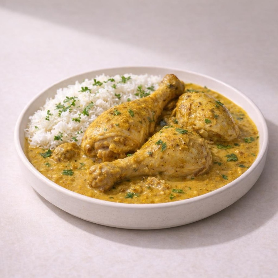 Poulet curry + riz basmati